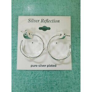Silver Reflection pure silver plated Double Hoop P